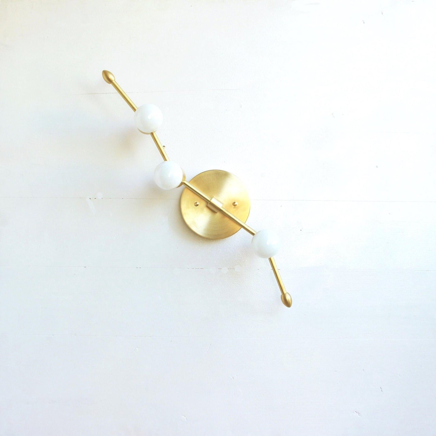 Two-Light Brass Wall Sconce with Rotating Bar