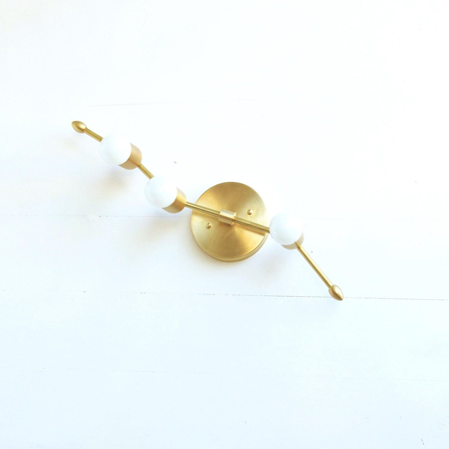 Two-Light Brass Wall Sconce with Rotating Bar