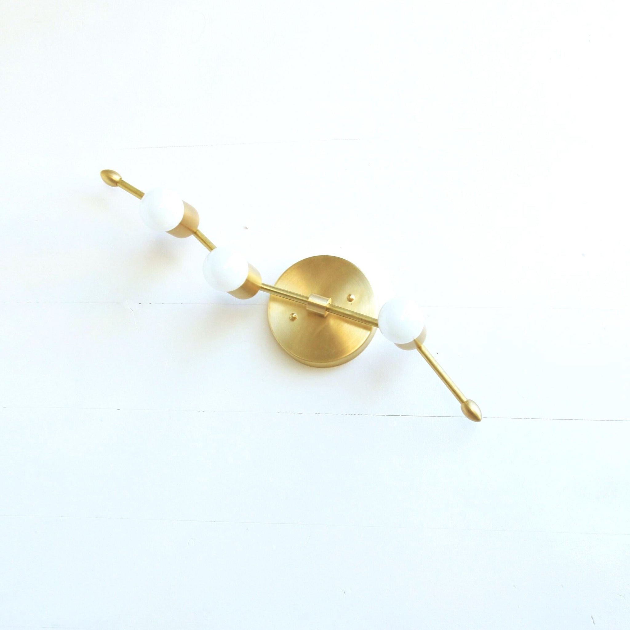 Two-Light Brass Wall Sconce with Rotating Bar