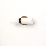 Two-Light Brass Wall Sconce with Stacked Alabaster Cylinders