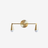 Two-Light Brass Wall Sconce with Tapered Socket Cups