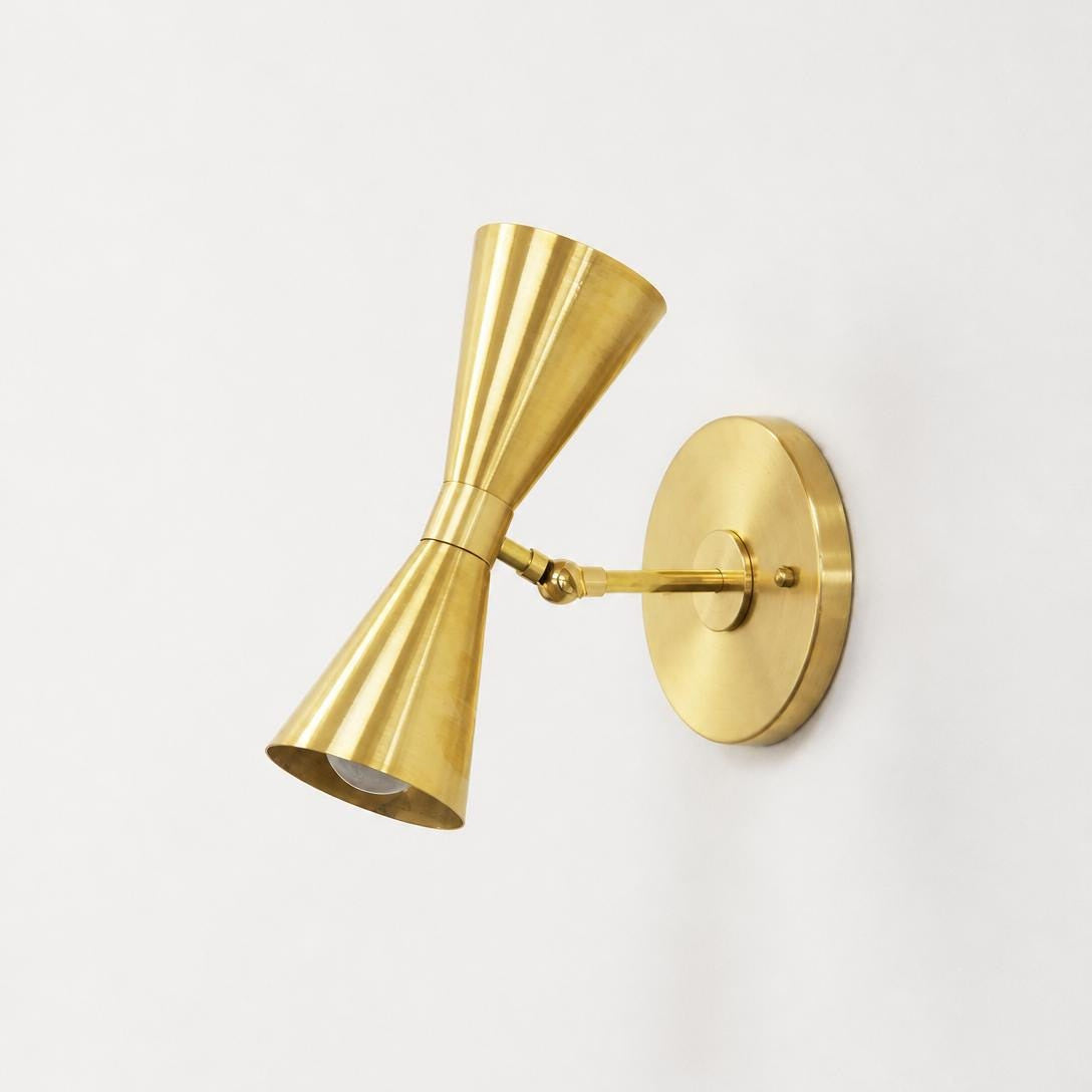 Two-Light Fluted Double Cone Wall Sconce