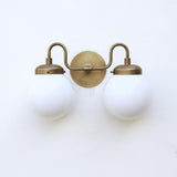 Two-Light Gooseneck Globe Vanity Sconce