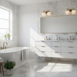 Two-Light Gooseneck Globe Vanity Sconce