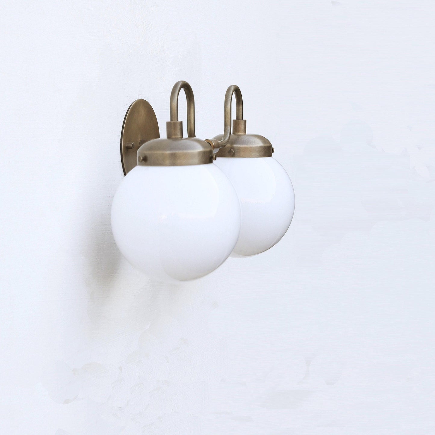 Two-Light Gooseneck Globe Vanity Sconce