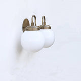 Two-Light Gooseneck Globe Vanity Sconce