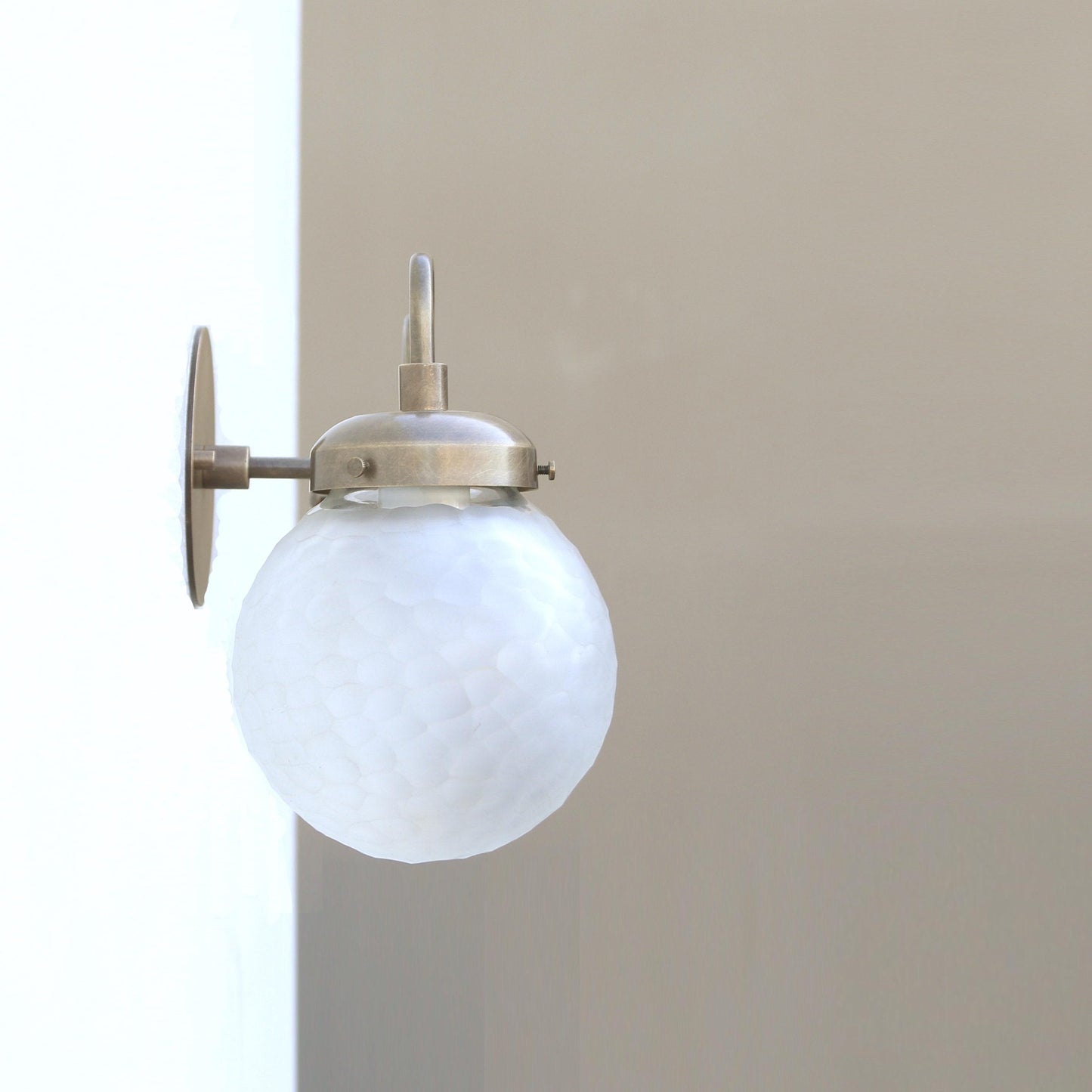 Two-Light Gooseneck Vanity Sconce with Cut Glass Globes