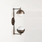 Two-Light Half-Dome and Globe Wall Sconce