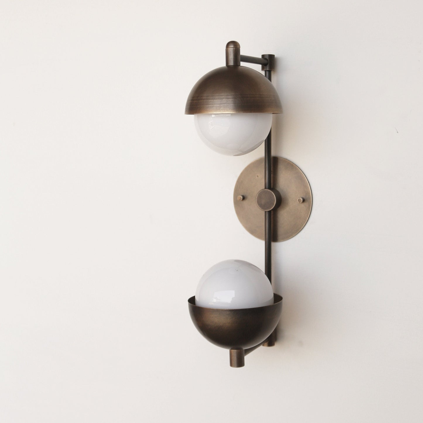 Two-Light Half-Dome and Globe Wall Sconce