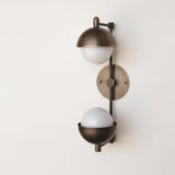Two-Light Half-Dome and Globe Wall Sconce