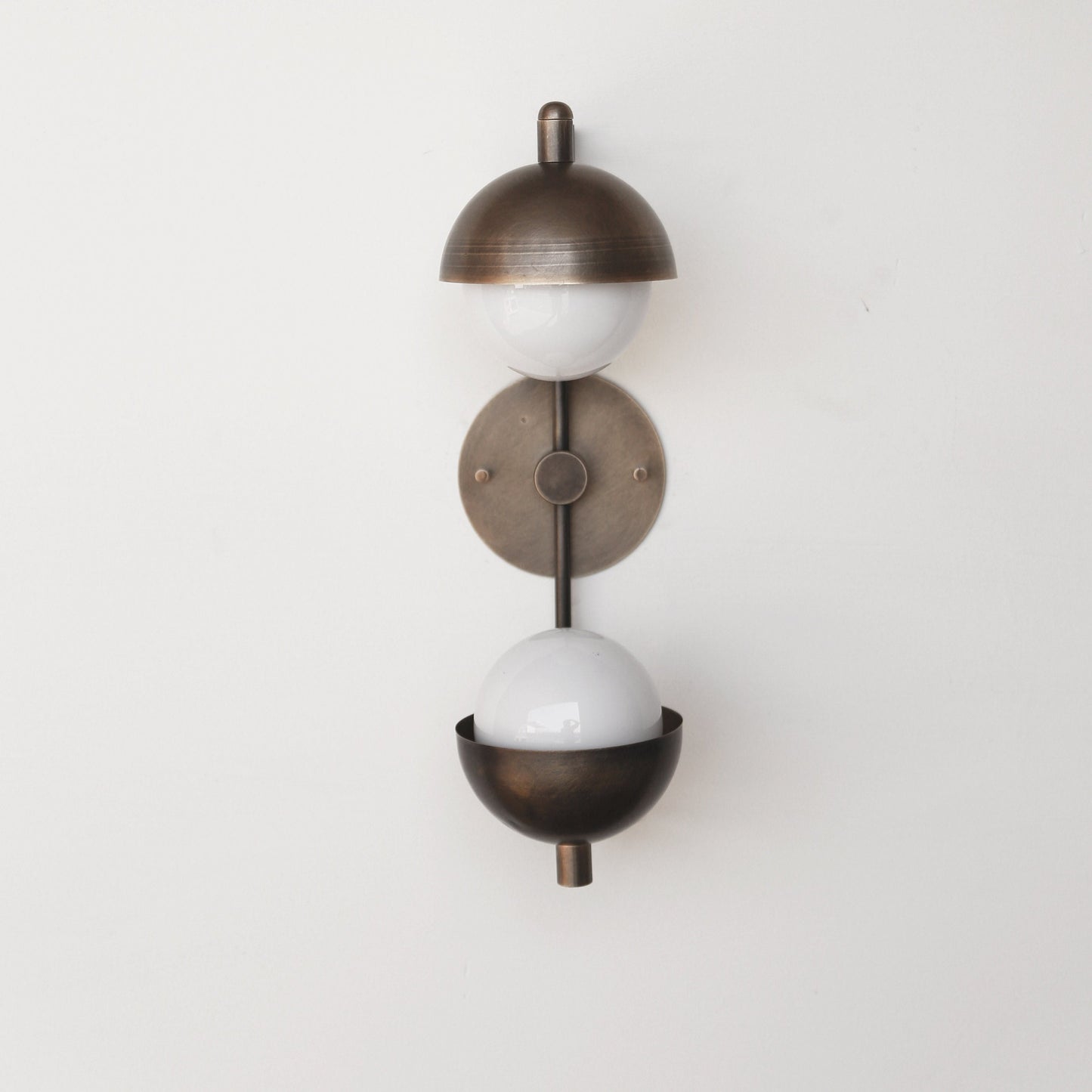 Two-Light Half-Dome and Globe Wall Sconce