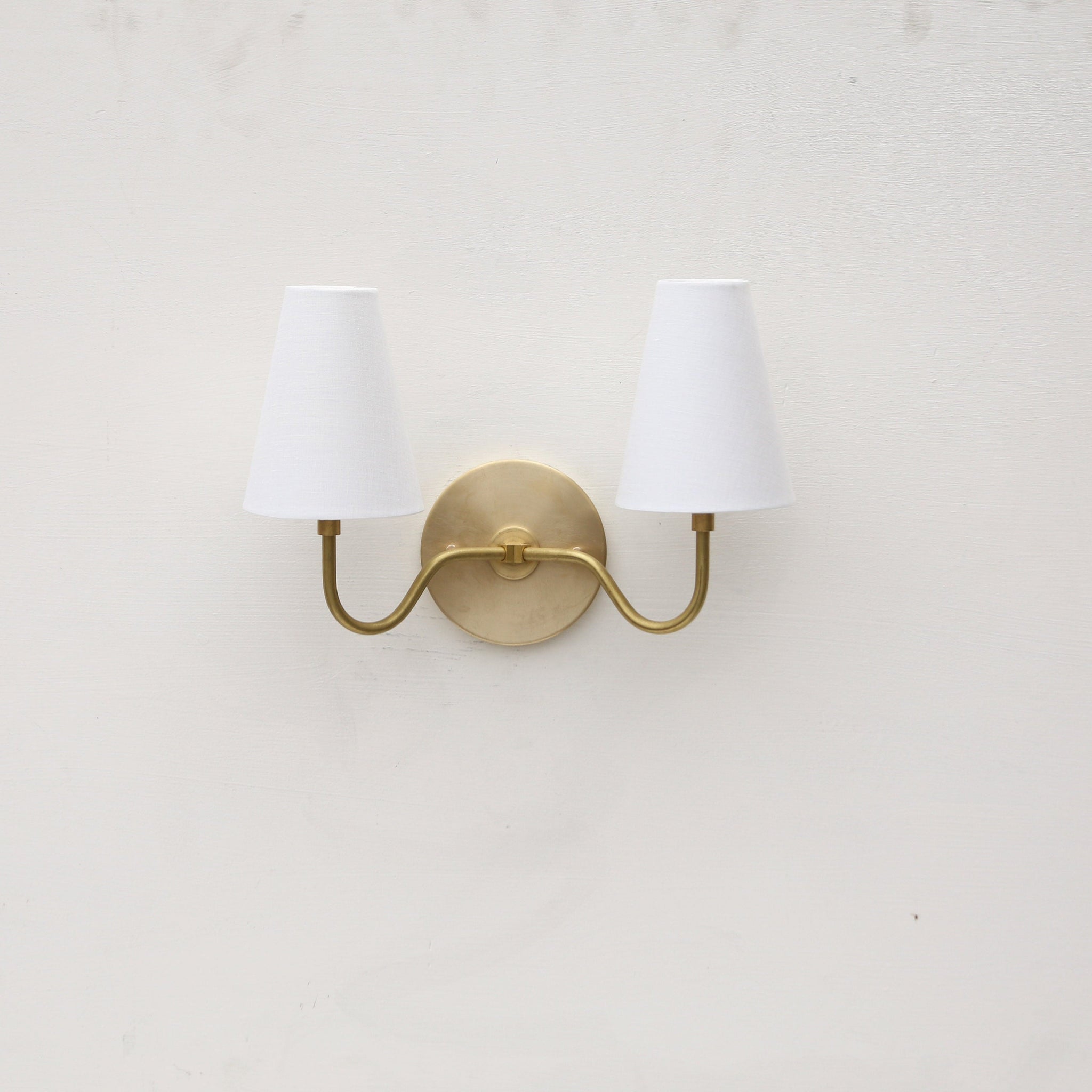 Two-Light Linen Shade Wall Sconce