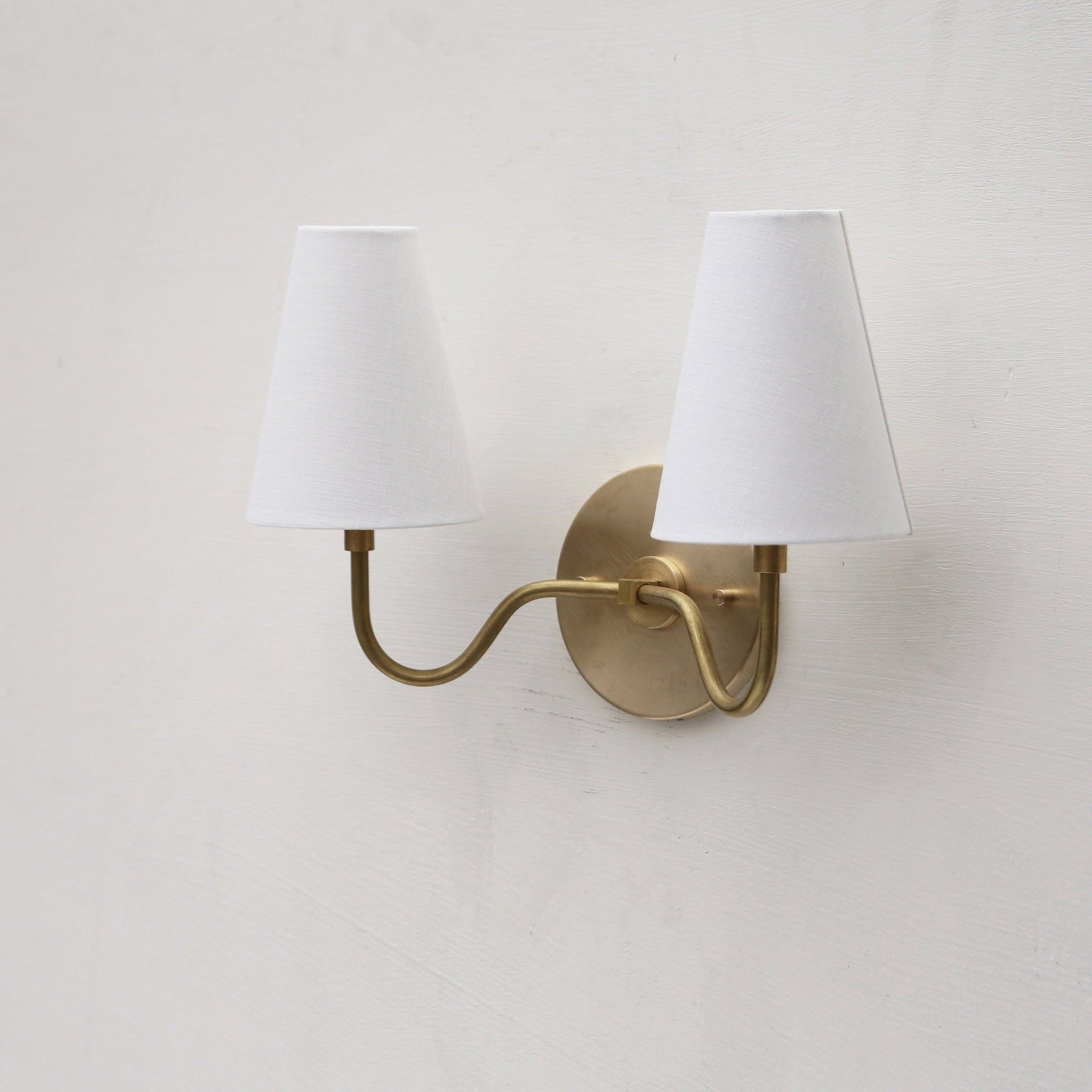 Two-Light Linen Shade Wall Sconce