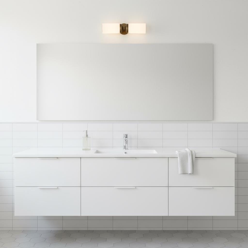 Two-Light Opal Glass Cylinder Vanity Wall Sconce