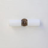 Two-Light Opal Glass Cylinder Vanity Wall Sconce
