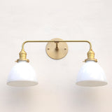 Two-Light Opal Glass Dome Vanity Sconce