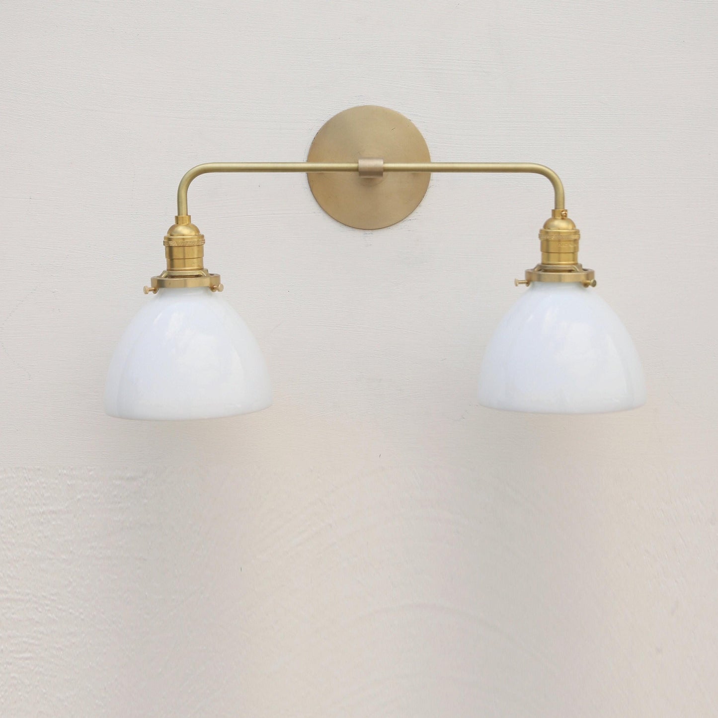 Two-Light Opal Glass Dome Vanity Sconce