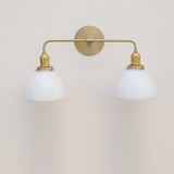 Two-Light Opal Glass Dome Vanity Sconce