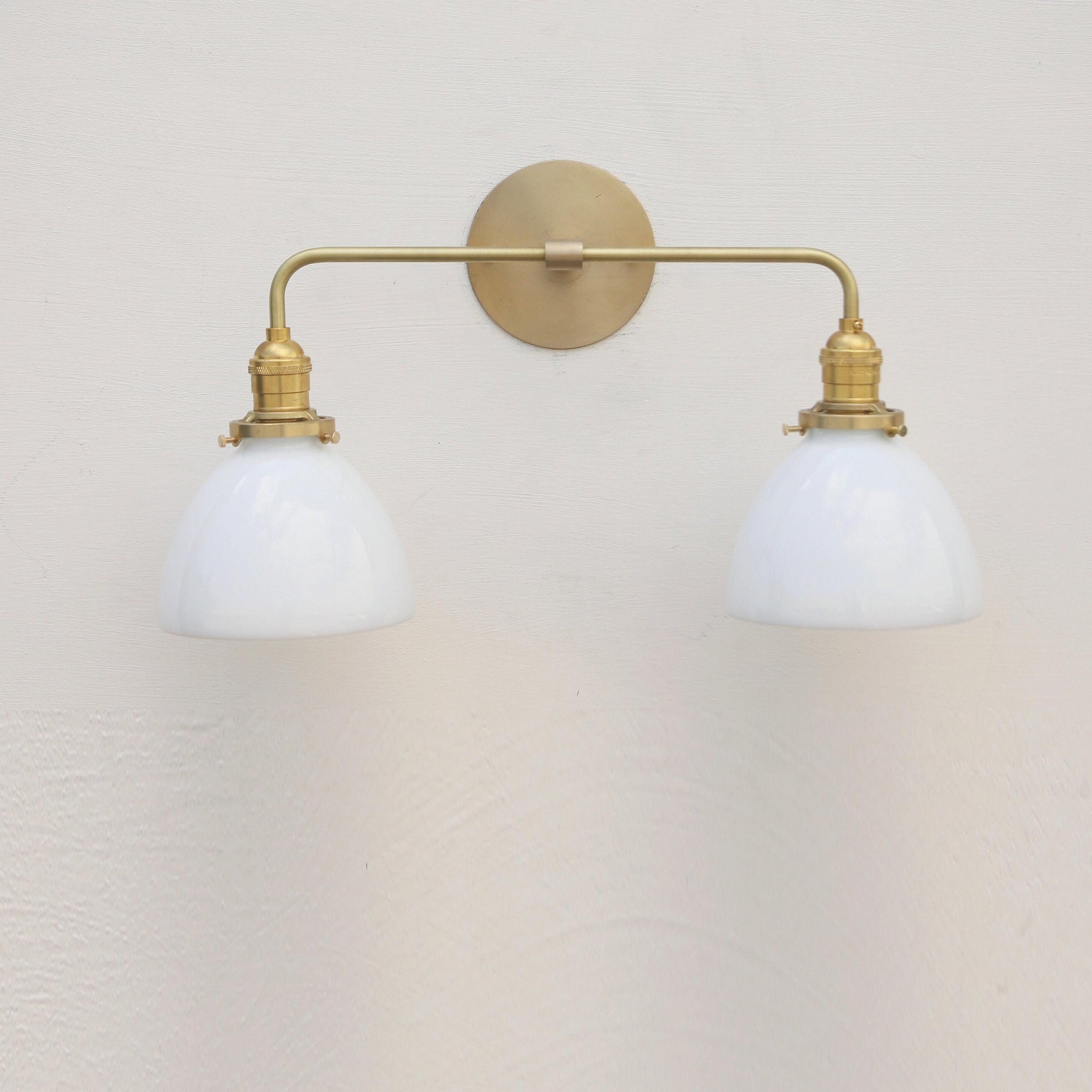 Two-Light Opal Glass Dome Vanity Sconce