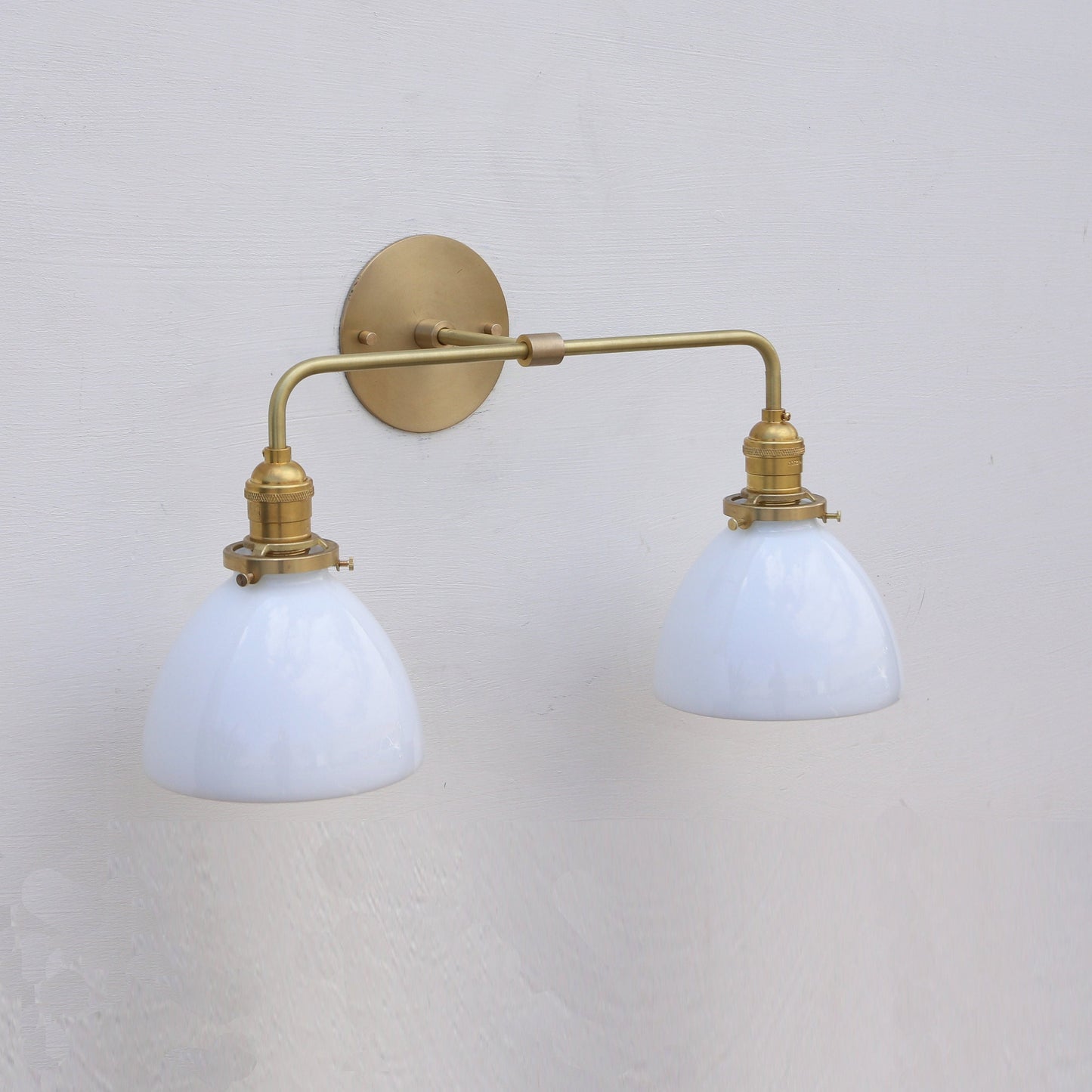 Two-Light Opal Glass Dome Vanity Sconce