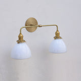 Two-Light Opal Glass Dome Vanity Sconce