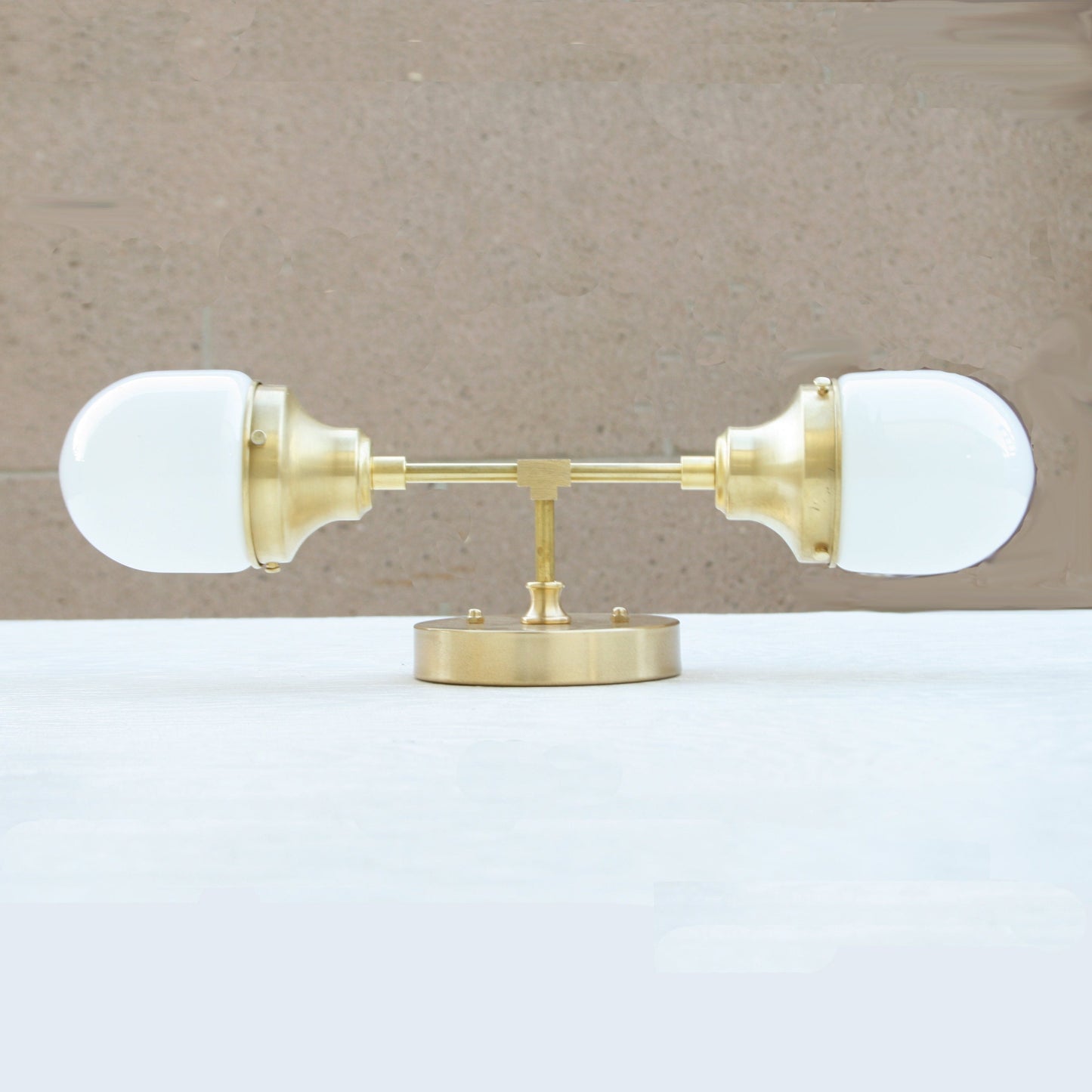 Two-Light Opal Glass Vanity Wall Sconce