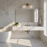 Two-Light Opal Globe Bathroom Vanity Wall Sconce
