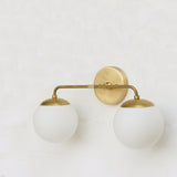 Two-Light Opal Globe Bathroom Vanity Wall Sconce