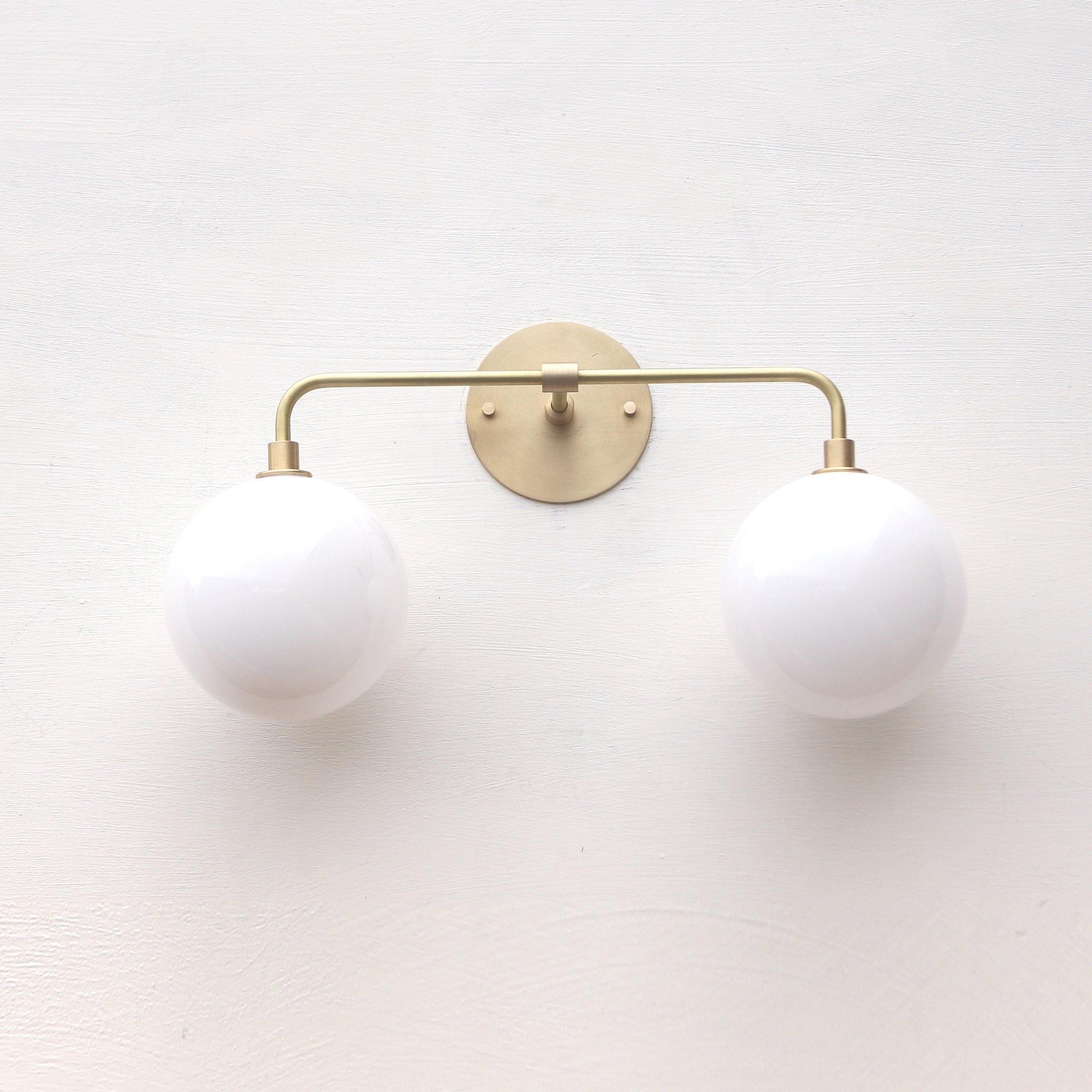 Two-Light Opal Globe Vanity Sconce