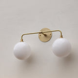 Two-Light Opal Globe Vanity Sconce