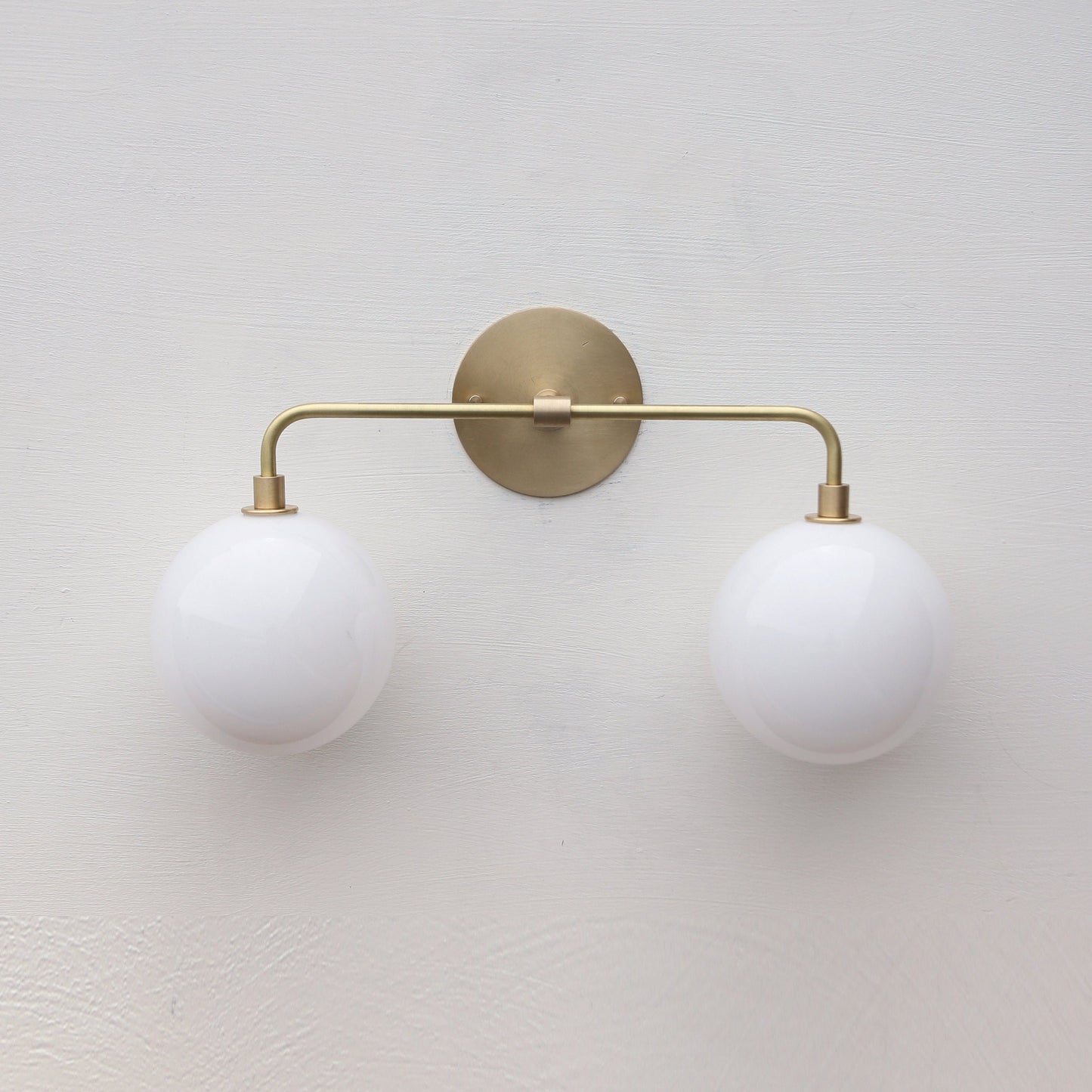 Two-Light Opal Globe Vanity Sconce