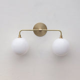 Two-Light Opal Globe Vanity Sconce