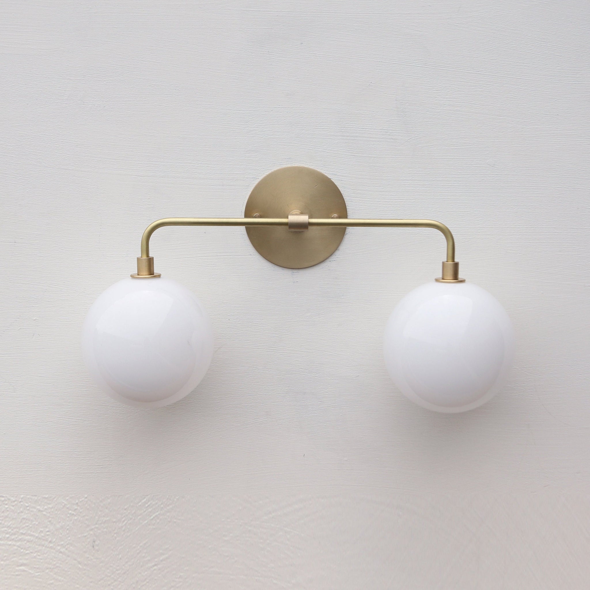 Two-Light Opal Globe Vanity Sconce
