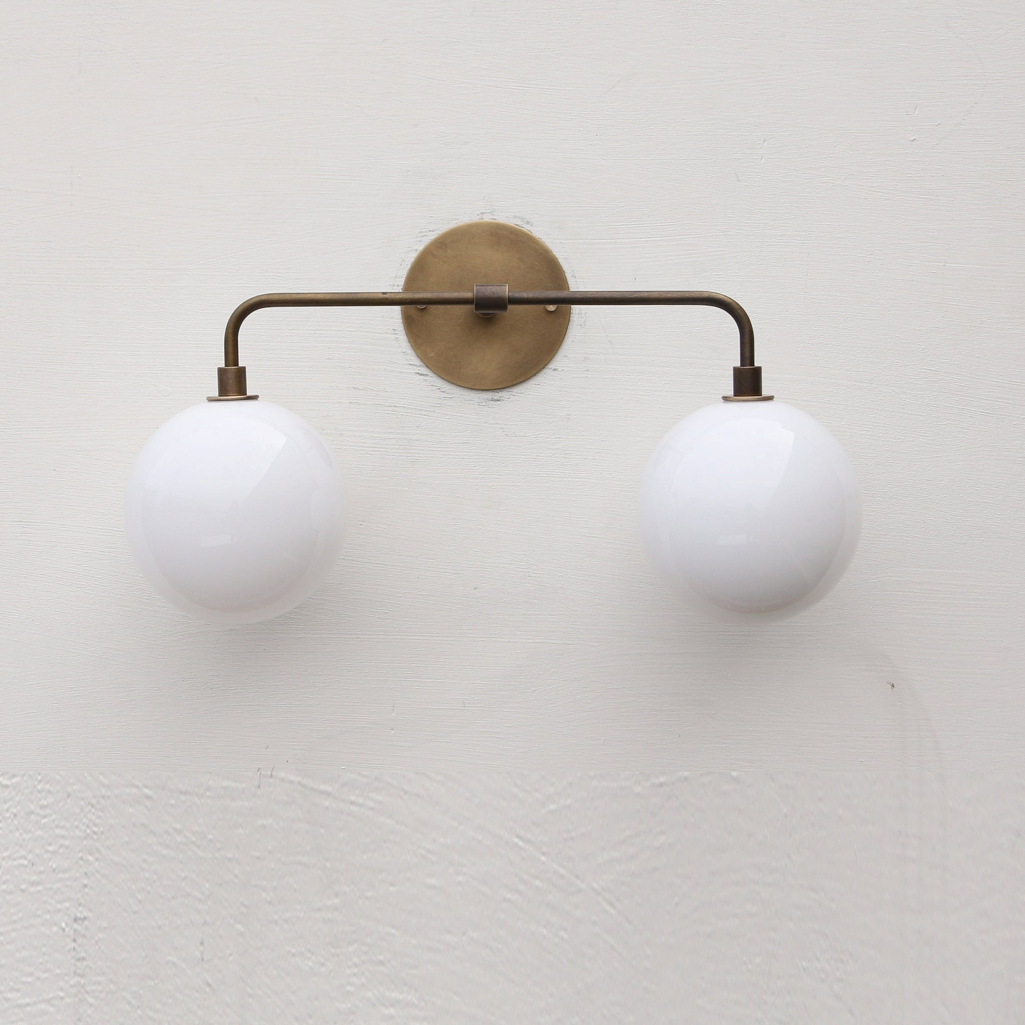 Two-Light Opal Globe Vanity Sconce