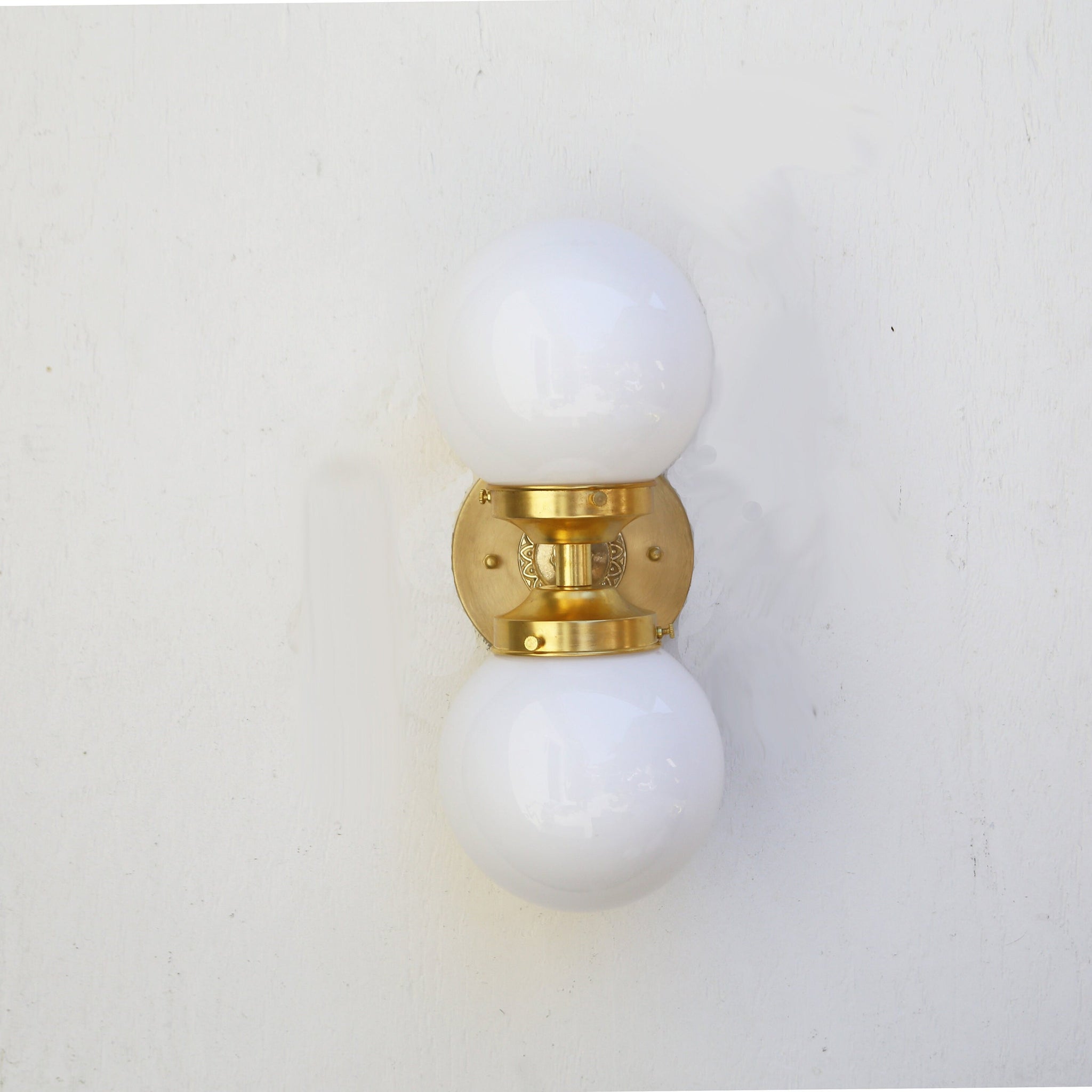 Two-Light Opal Globe Vanity Wall Light