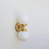 Two-Light Opal Globe Vanity Wall Light