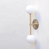 Two-Light Opal Globe Vanity Wall Sconce