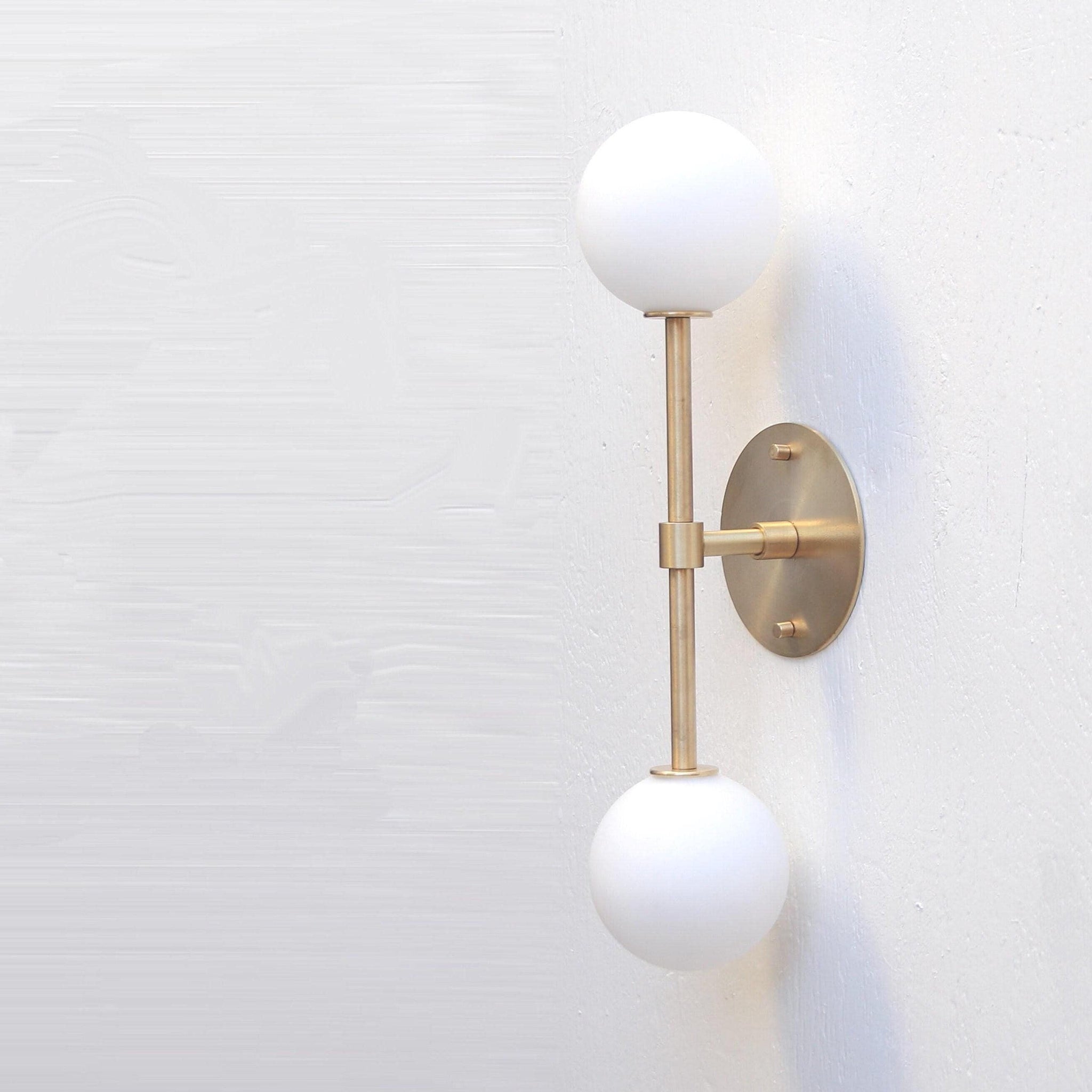 Two-Light Opal Globe Vanity Wall Sconce