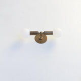 Two-Light Opal Globe Wall Sconce, 18 Inch