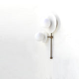 Two-Light Opal Globe Wall Sconce with Offset Stem