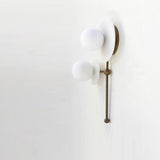 Two-Light Opal Globe Wall Sconce with Offset Stem