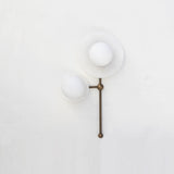 Two-Light Opal Globe Wall Sconce with Offset Stem