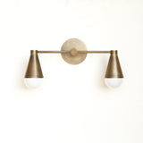 Two-Light Slim Cone Wall Sconce with Exposed Bulbs