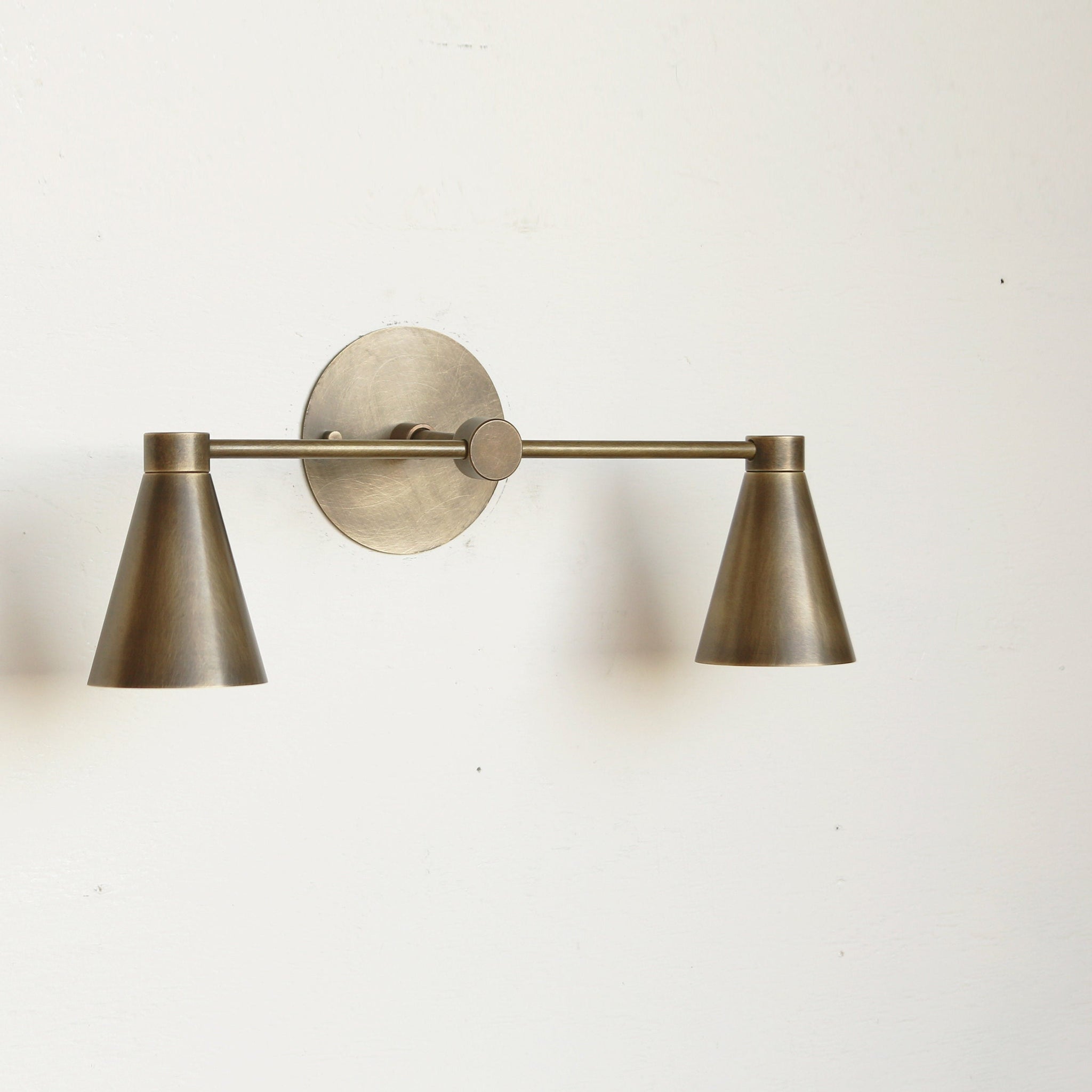 Two-Light Slim Cone Wall Sconce with Exposed Bulbs