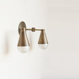 Two-Light Slim Cone Wall Sconce with Exposed Bulbs