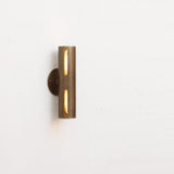 Two-Light Slotted Brass Cylinder Wall Sconce