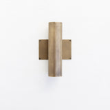 Two-Light Slotted Brass Cylinder Wall Sconce with Cast Square Backplate