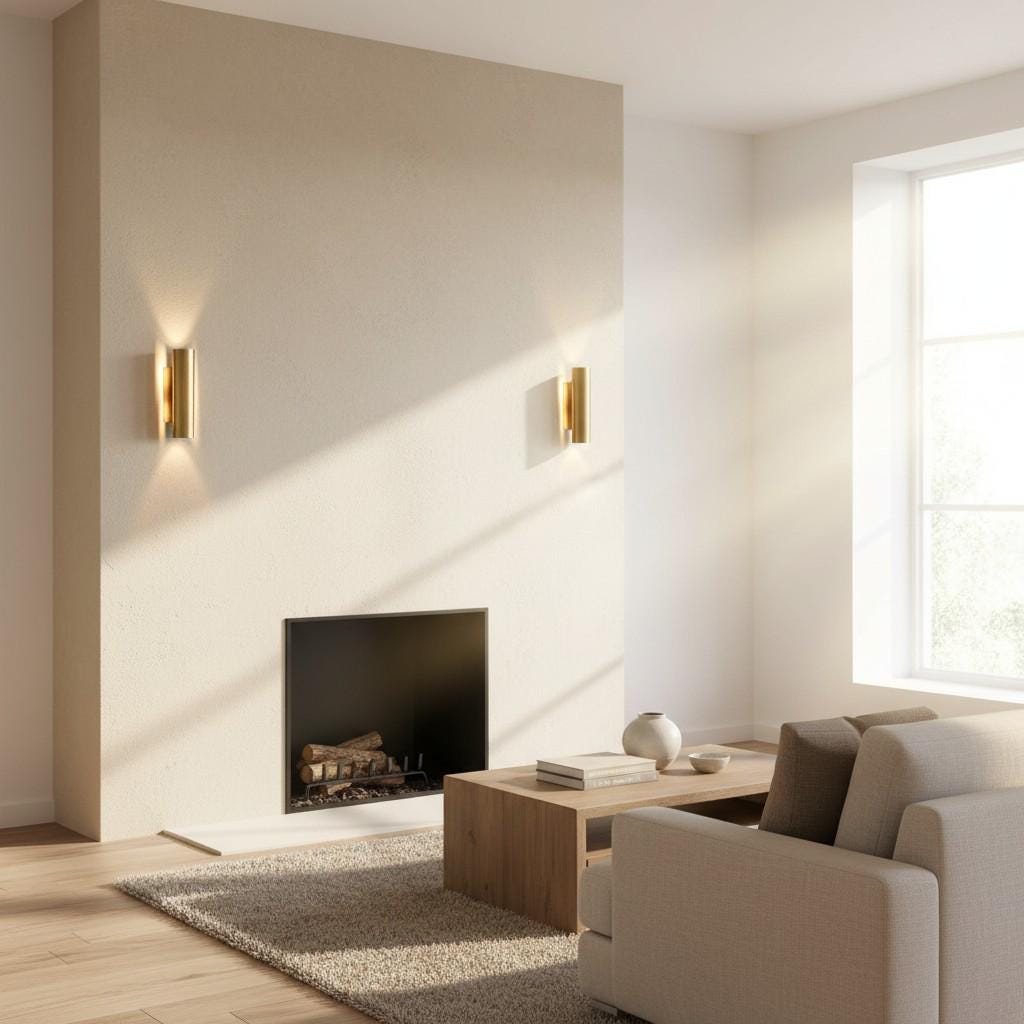 Two-Light Slotted Brass Cylinder Wall Sconce with Cast Square Backplate