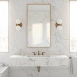Two-Light Stacked Opal Globe Vanity Sconce