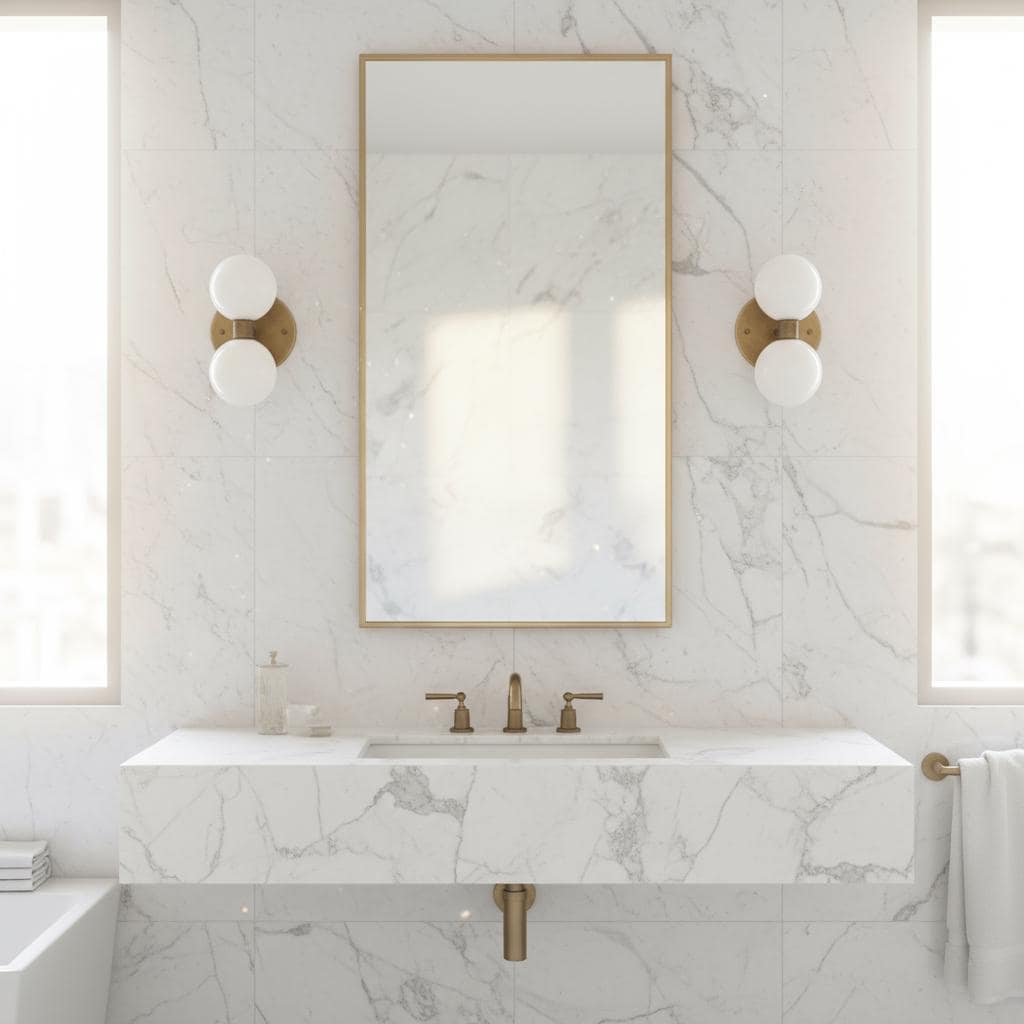 Two-Light Stacked Opal Globe Vanity Sconce